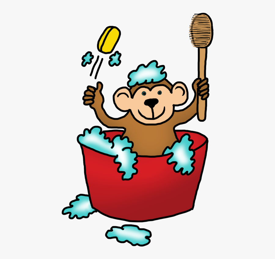 Monkey Drawings, Monkey Taking A Bath - Adventures Of Toto Drawing, Transparent Clipart