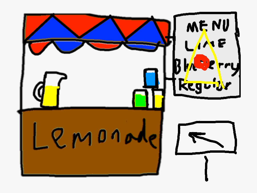 Transparent Lemonade Stand Png - Lemonade Stand Drawing Transparent, Transparent Clipart