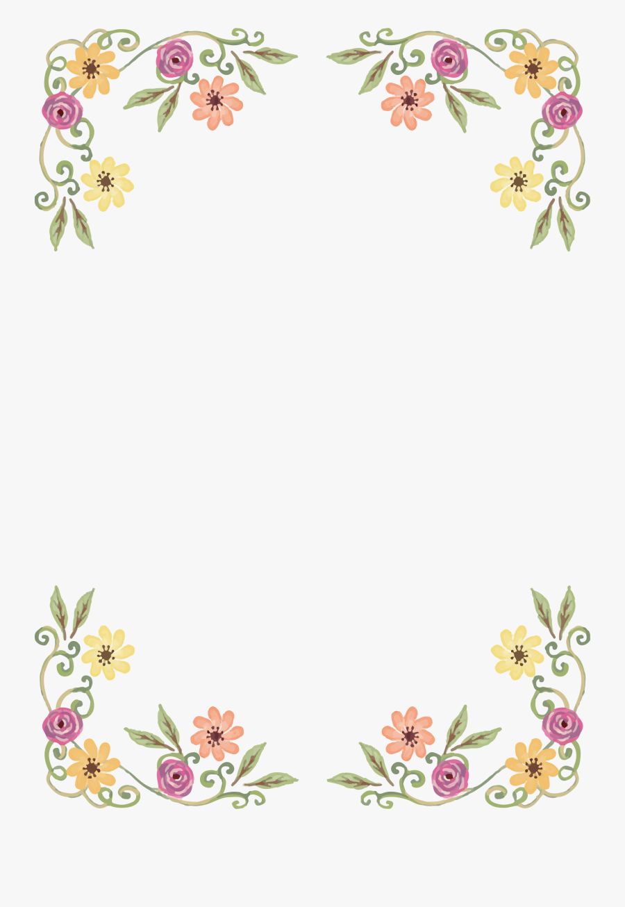 Png Black And White Library Wildflower Clipart Floral - Front Page Border Design, Transparent Clipart