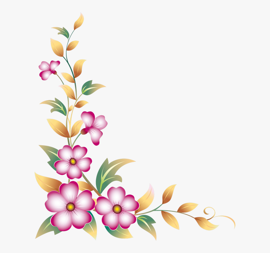 Corner Clipart Daisy - Art Border Flower Design, Transparent Clipart