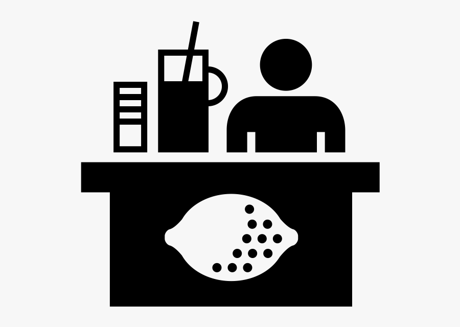 Lemonade Stand Png Black And White Lemonade Stand Icon , Free