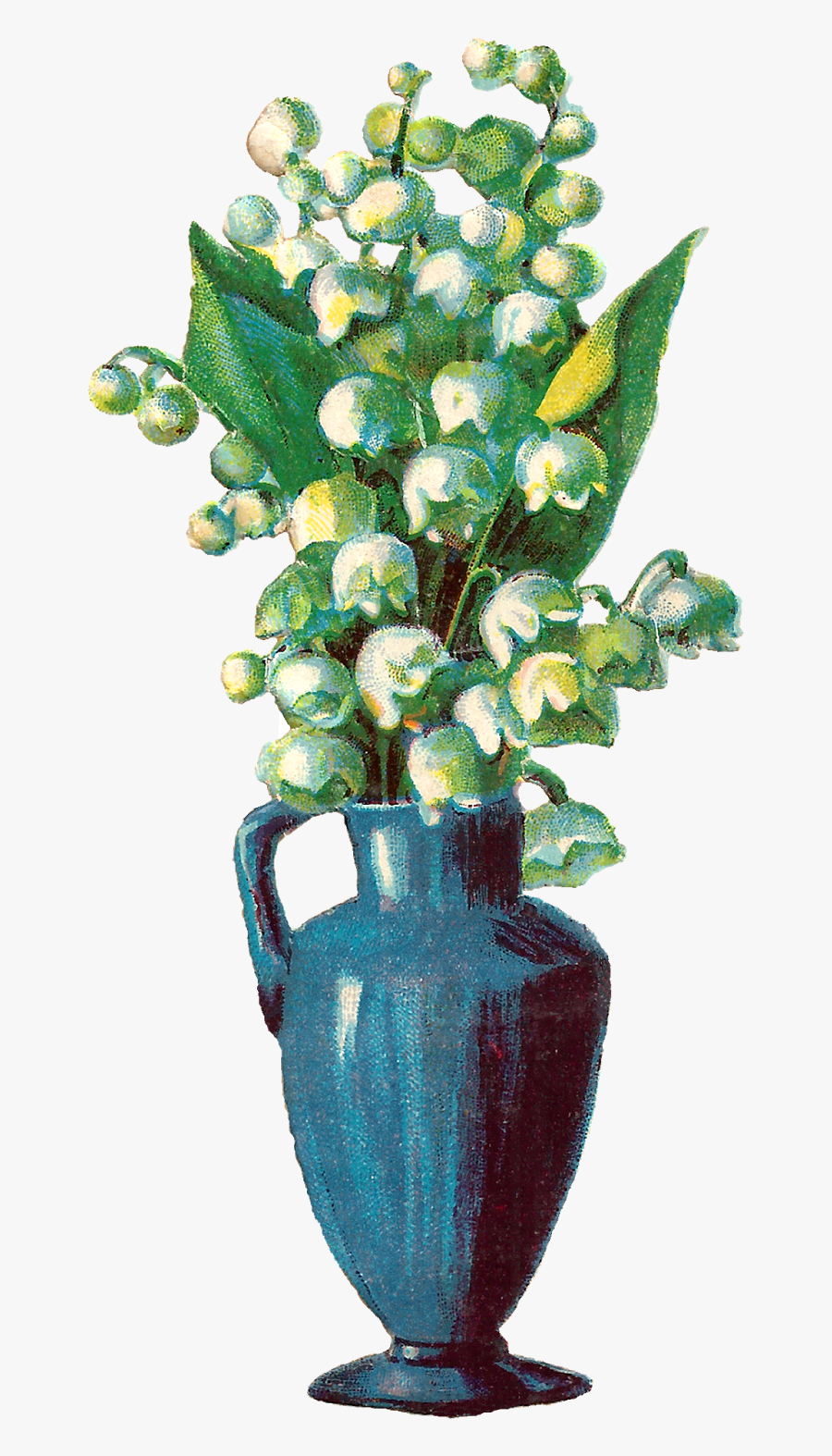 Blue Flowers Vase Clipart, Transparent Clipart