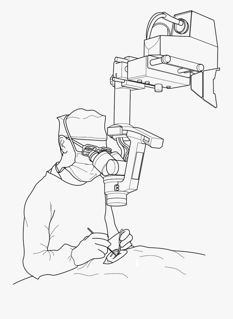 Standing,line Art,head - Drawing Of A Surgeon, Transparent Clipart