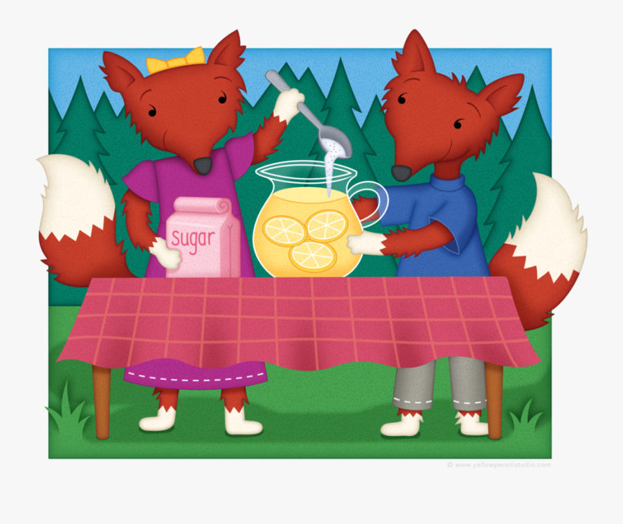 Foxes Lemonade Stand Yellow - Cartoon, Transparent Clipart