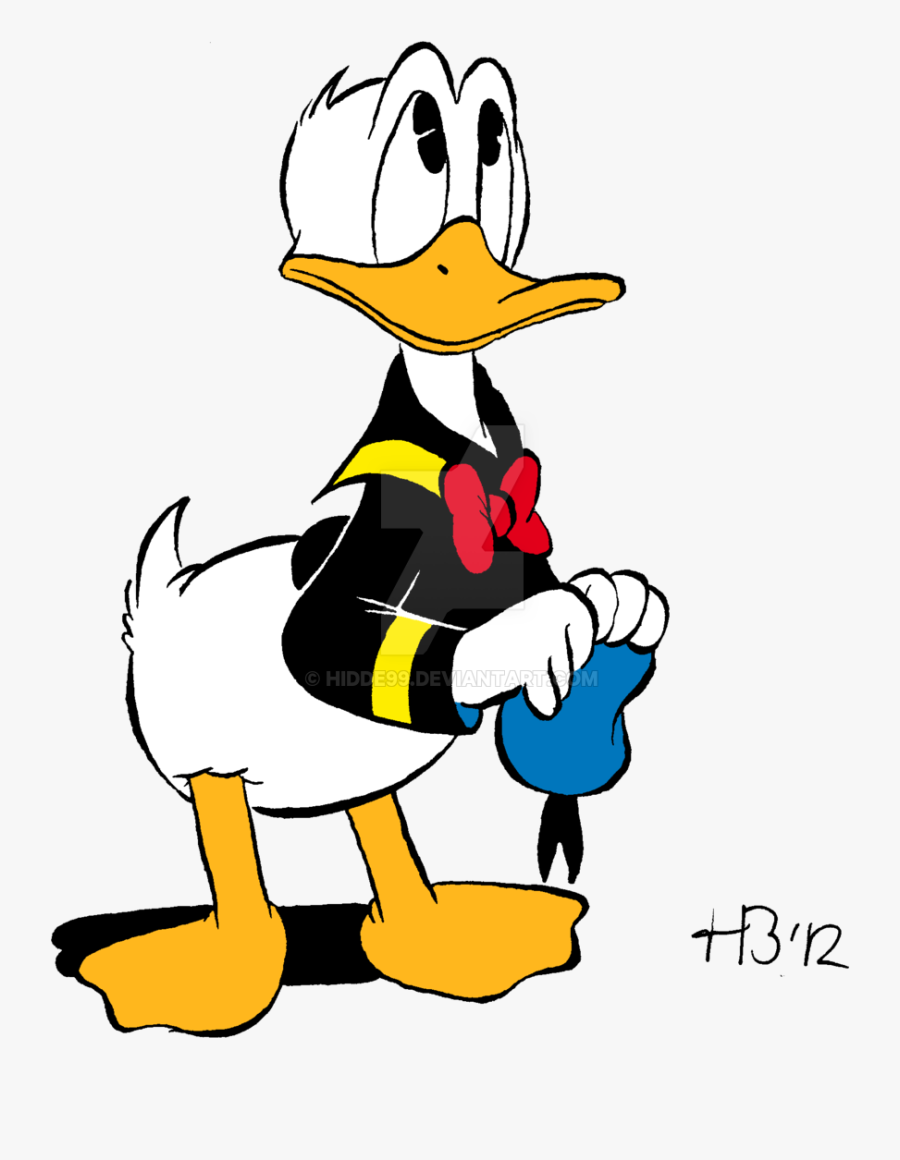 Donald Duck In Court - Donald Duck Black Background, Transparent Clipart