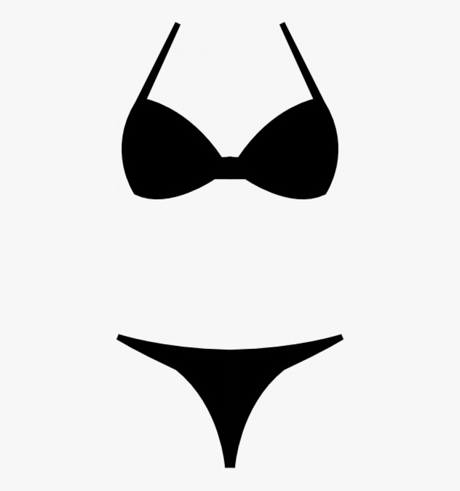 Bikini Clipart - Swimsuit Black And White Clipart, Transparent Clipart