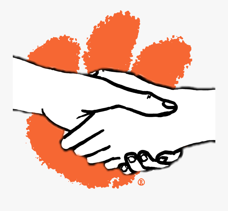 Clemson Tiger Paw Logo - Scouts And Guides Left Hand Shake, Transparent Clipart