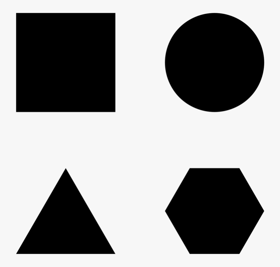 Supreme Shapes - Black And White Geometric Shapes, Transparent Clipart
