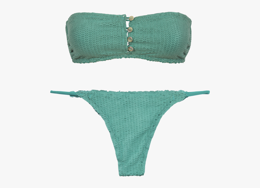 Emerald Scales Button Bikini - Thong, Transparent Clipart