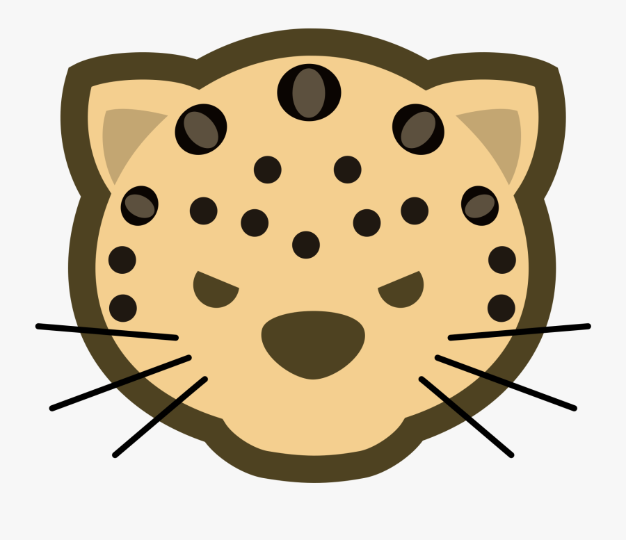 Head,big Cats,paw - Leopards Face In Cartoon, Transparent Clipart