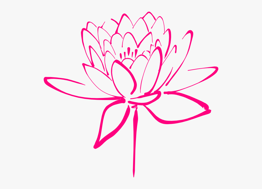 Pink Flower Clipart Pretty Flower - Lotus Flower Drawing Png, Transparent Clipart