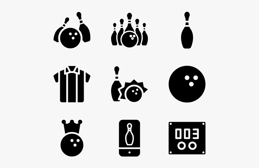Clip Art Bowling Icons - Bowling Icons, Transparent Clipart