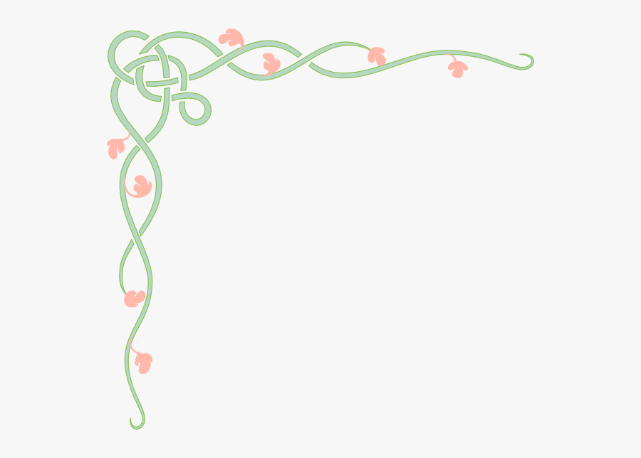Vine With Pink Flowers Svg Clip Arts - Border Design For Brochure, Transparent Clipart