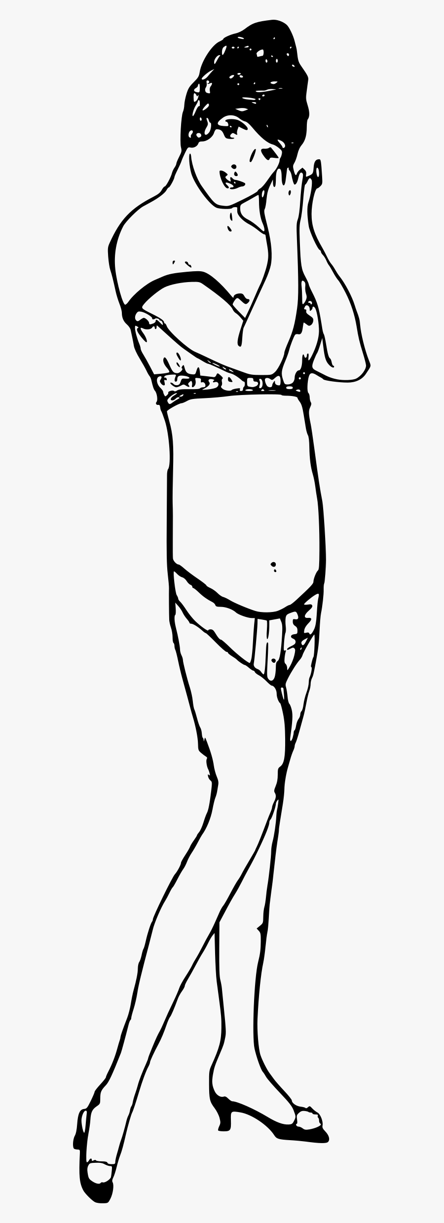 Vintage Woman In A Bikini Clip Arts - Clip Art, Transparent Clipart