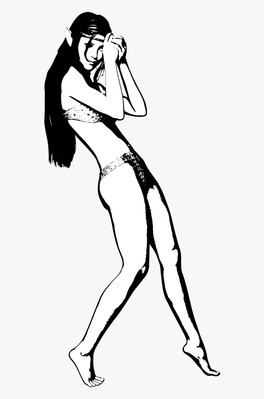 Black And White Elf, Transparent Clipart