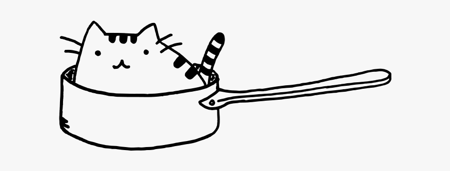 Cat In A Pan - Cat In A Pan Cartoon, Transparent Clipart