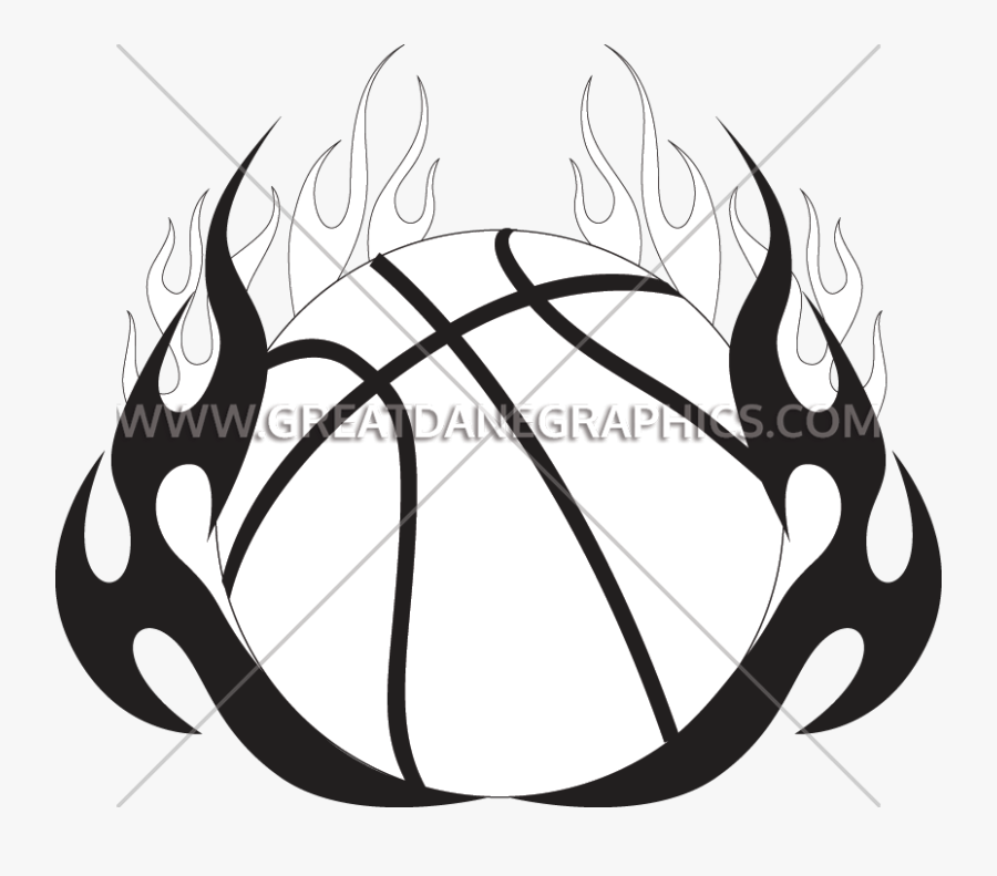 Basketball Tribal Flames - Tribal Basketball Logo Design, Transparent Clipart