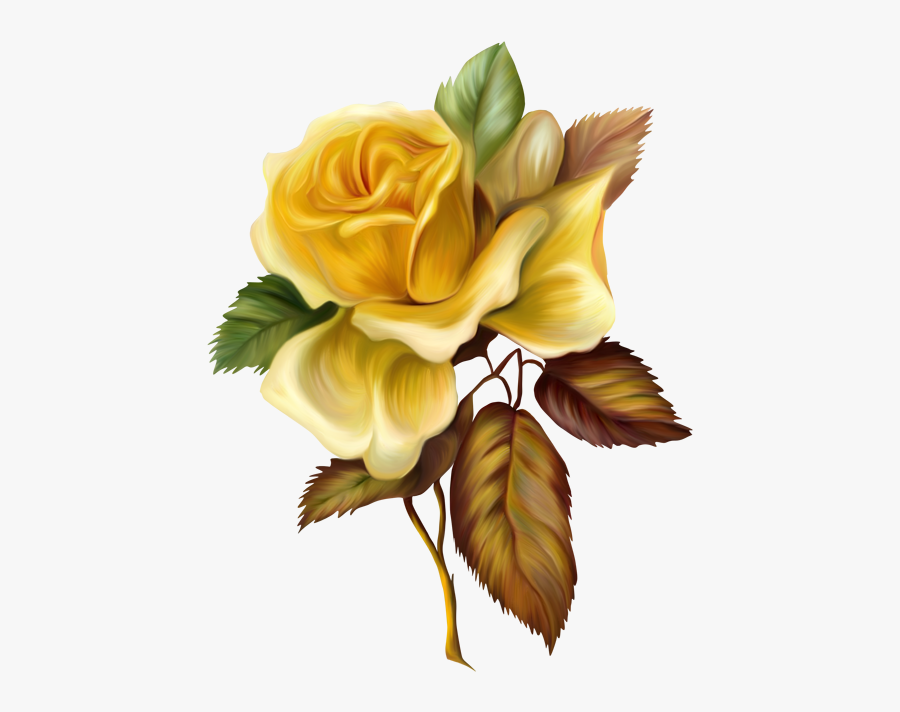 Yellow Flower Painting Png, Transparent Clipart