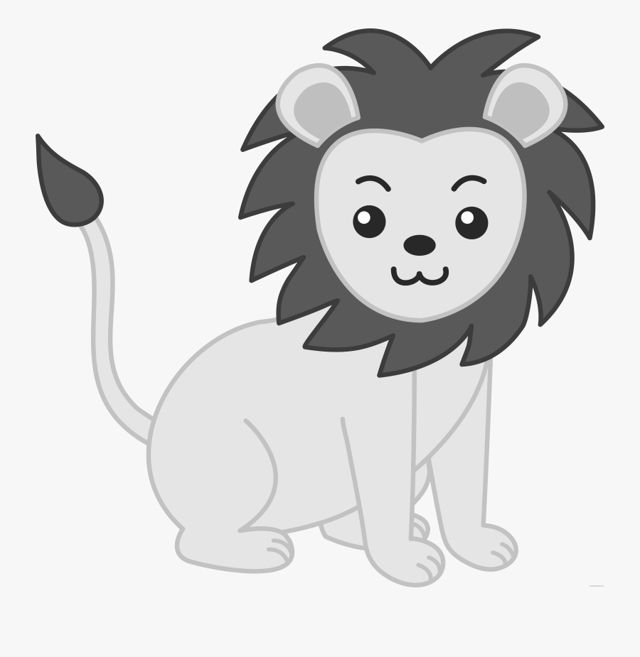 Lion And Basketball Png Black White - Baby Animals Clipart Black And White, Transparent Clipart