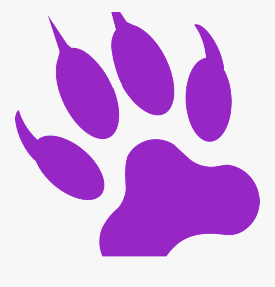 Purple Tiger Paw Paw Print Wolf Free Vector Graphic - Purple Panther Paw Prints, Transparent Clipart