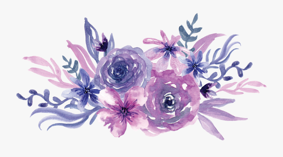 Watercolor Painting Flower Purple - Purple Watercolor Flowers Png, Transparent Clipart