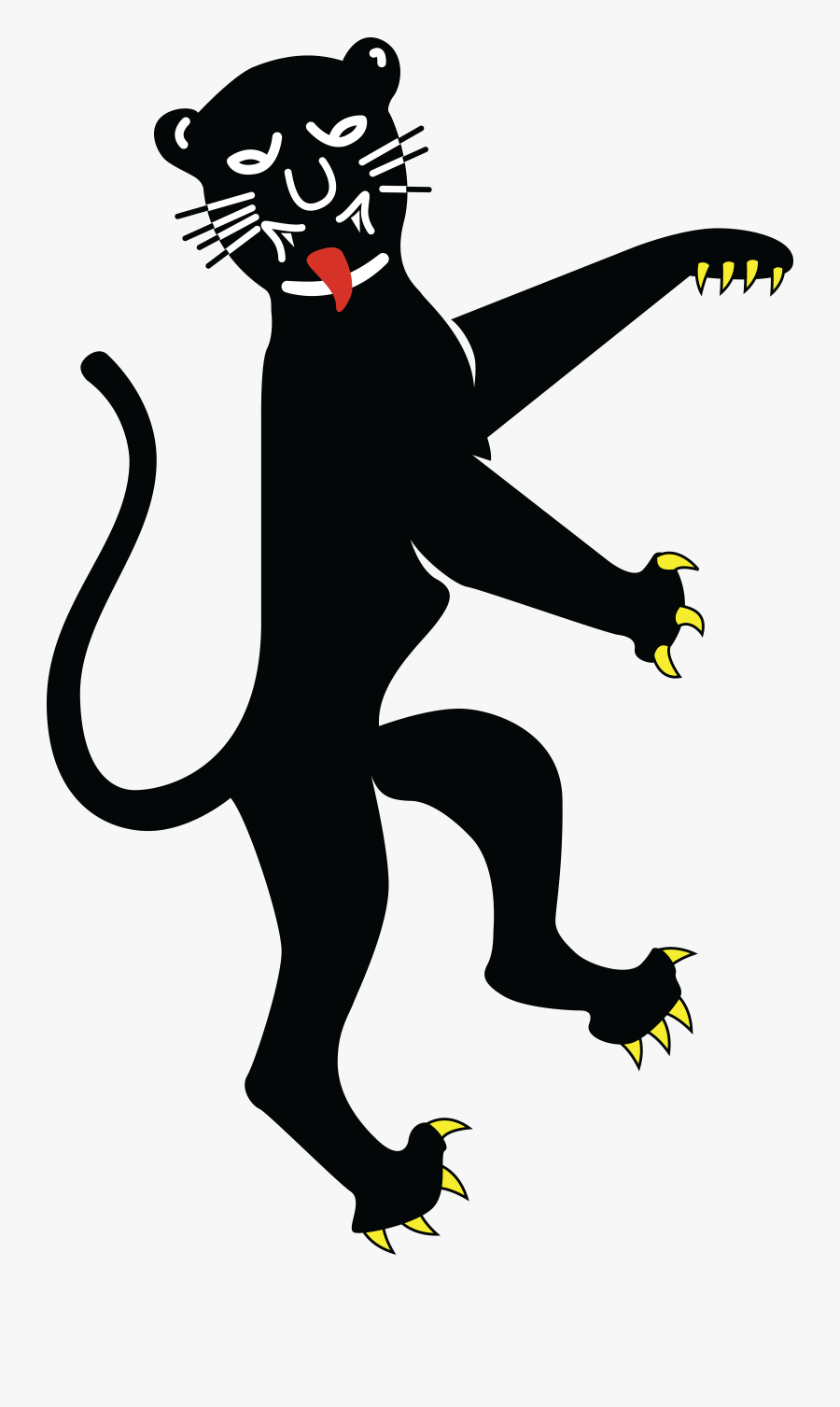 Free Clipart Of A Rampant Panther - Coat Of Arms Panther, Transparent Clipart