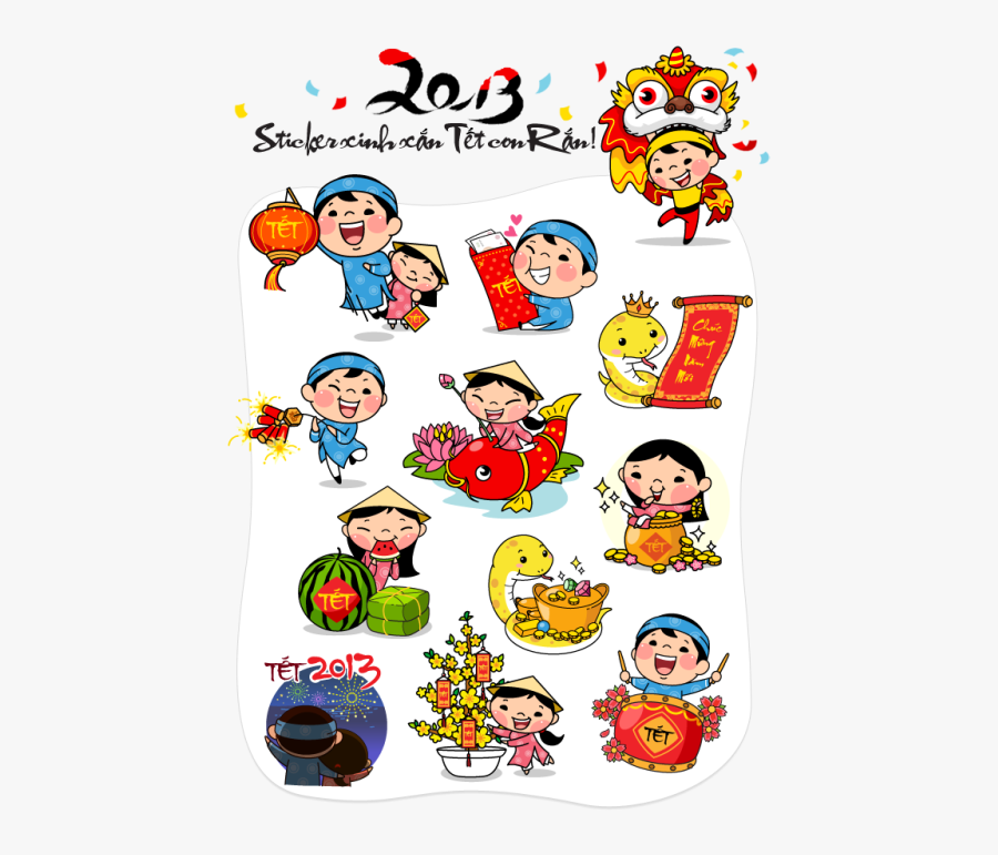 Sticker Lunar New Year, Transparent Clipart