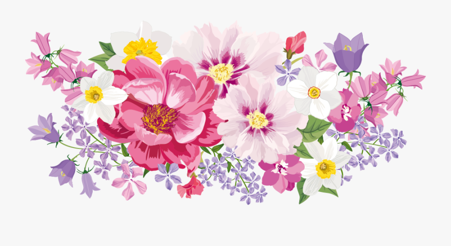 Elegant Purple Flower Clipart - Spring Flowers Watercolor Clipart, Transparent Clipart