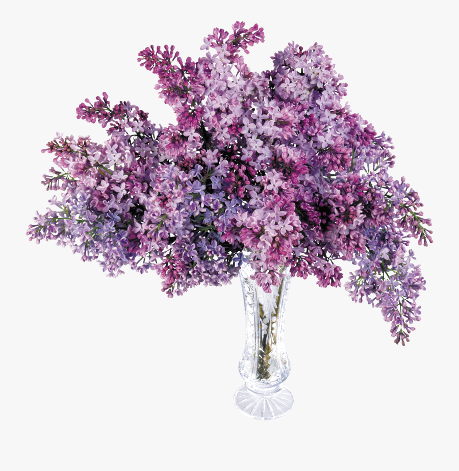 Transparent Vase With Lilac Png Picture - Clip Art Purple Wedding Flower, Transparent Clipart