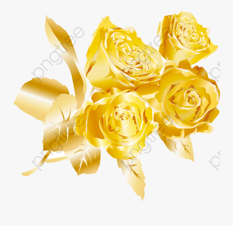 Transparent Rose Clipart - Gold, Transparent Clipart