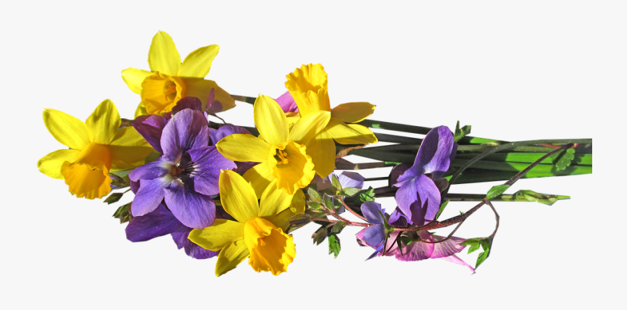 Transparent Group Of Flowers Clipart - Bunch Of Spring Flowers, Transparent Clipart