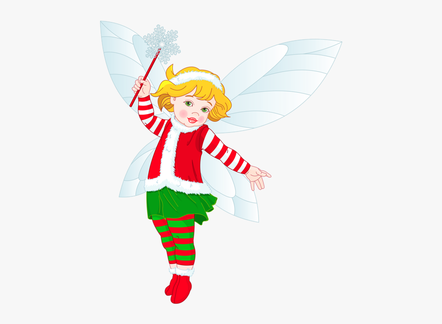Free Christmas Elf Clipart Image - Christmas Fairy Transparent Background, Transparent Clipart