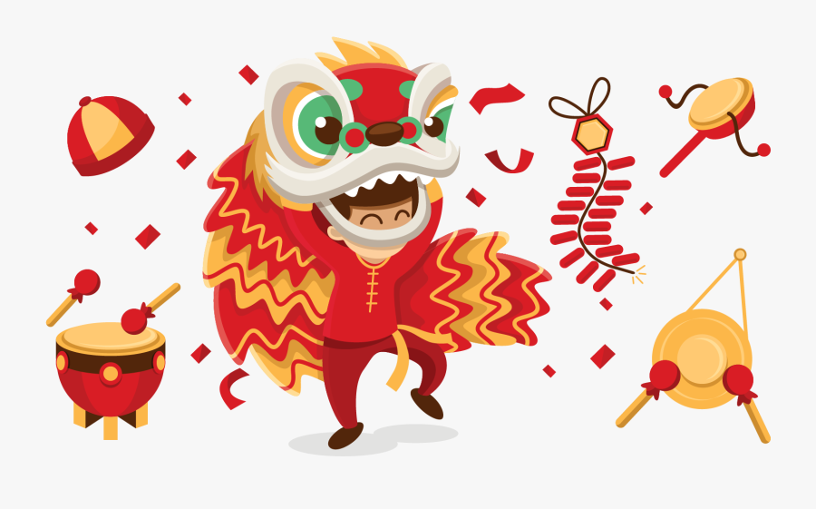 Lion Dance Chinese New Year Dragon Dance - Lion Dance Png, Transparent Clipart