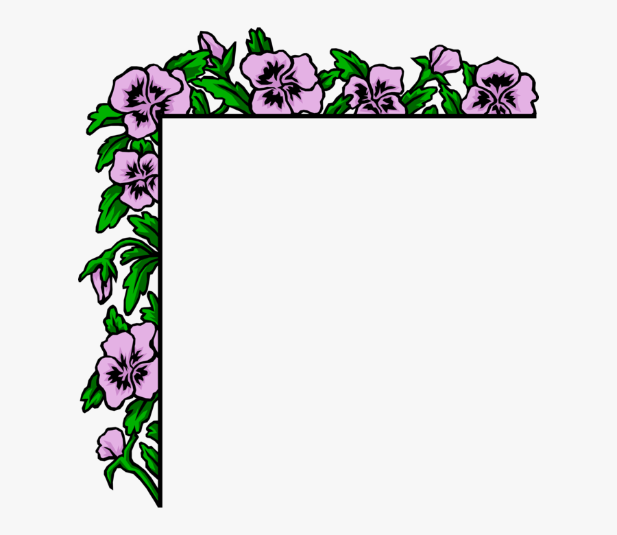 Vector Illustration Of Purple Flowers Border Clipart - Acrostic Of Mother, Transparent Clipart
