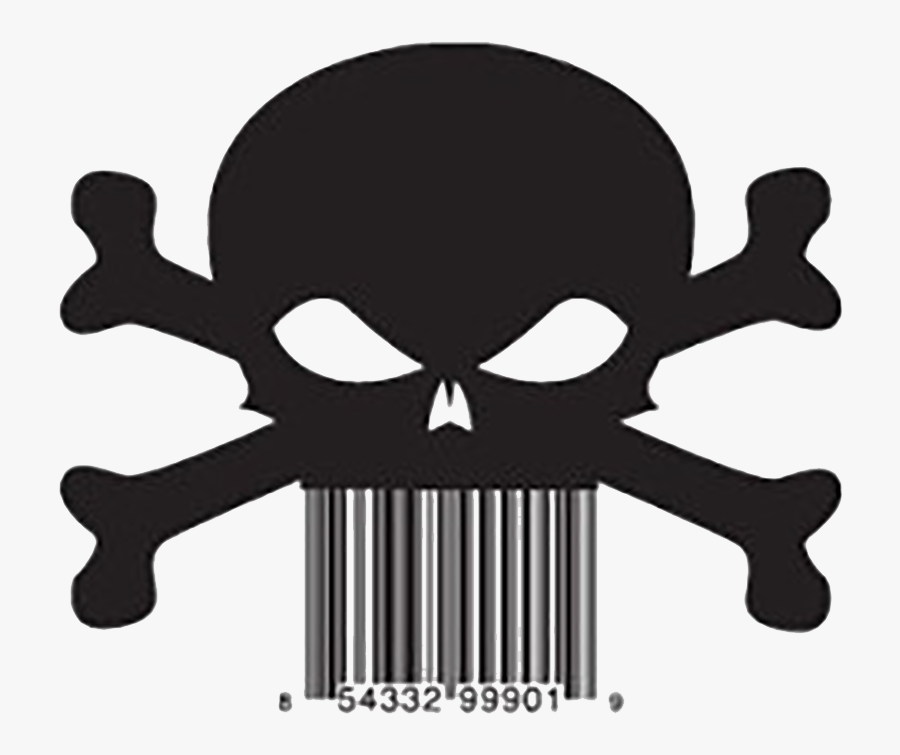 Product Code Two-dimensional Skull Universal Barcode - Skull Barcodes Design, Transparent Clipart