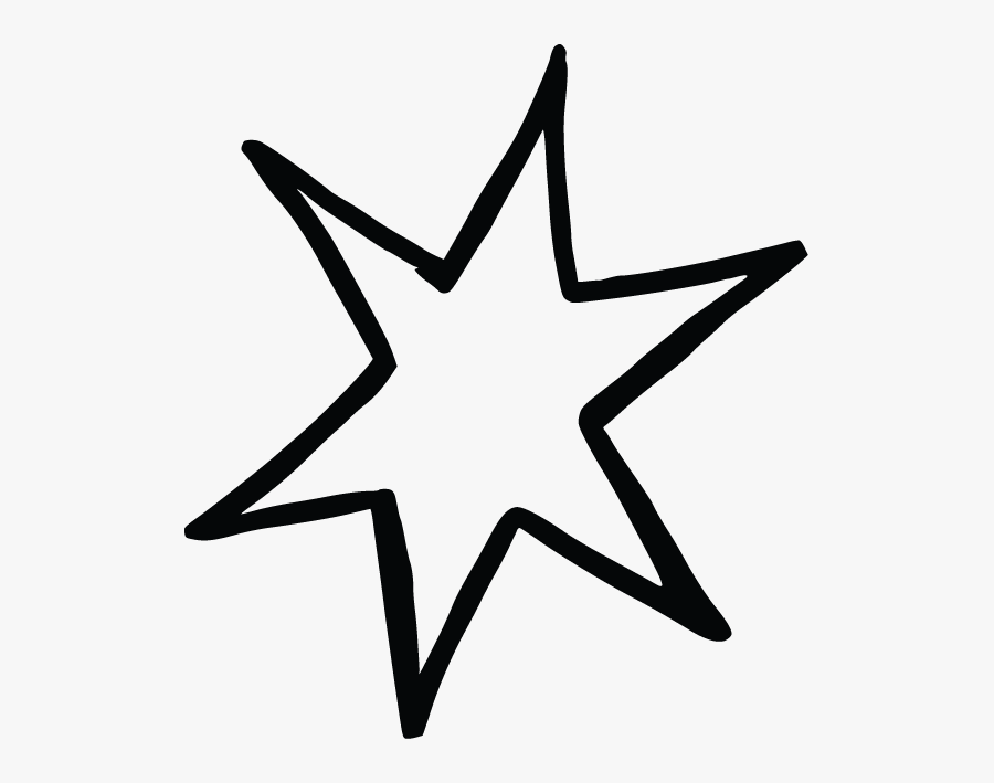 Line Star Black Star Yellow Outline Star - Star Black And White Outline, Transparent Clipart