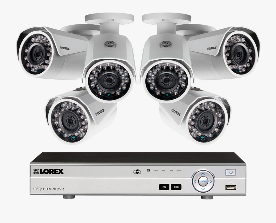 8 Channel Security Camera, Transparent Clipart