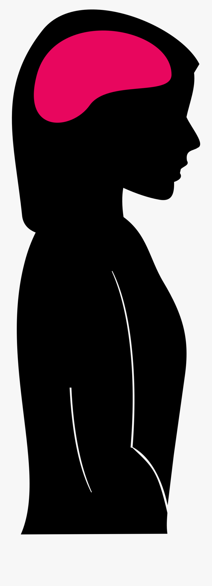 Brain Clipart Silhouette - Brain Female Clipart, Transparent Clipart