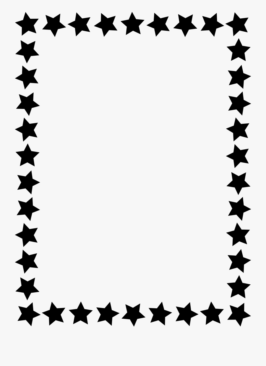 Clipart - Star Border Black And White, Transparent Clipart