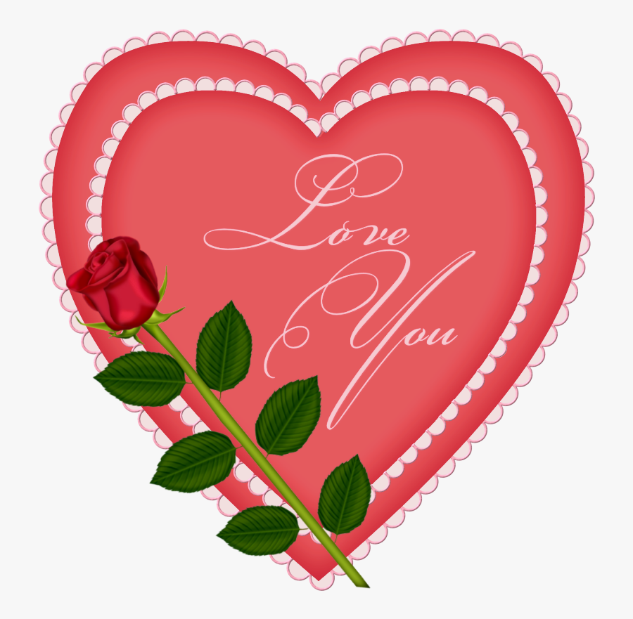 Heart With Rose Clipart - Heart With Rose, Transparent Clipart