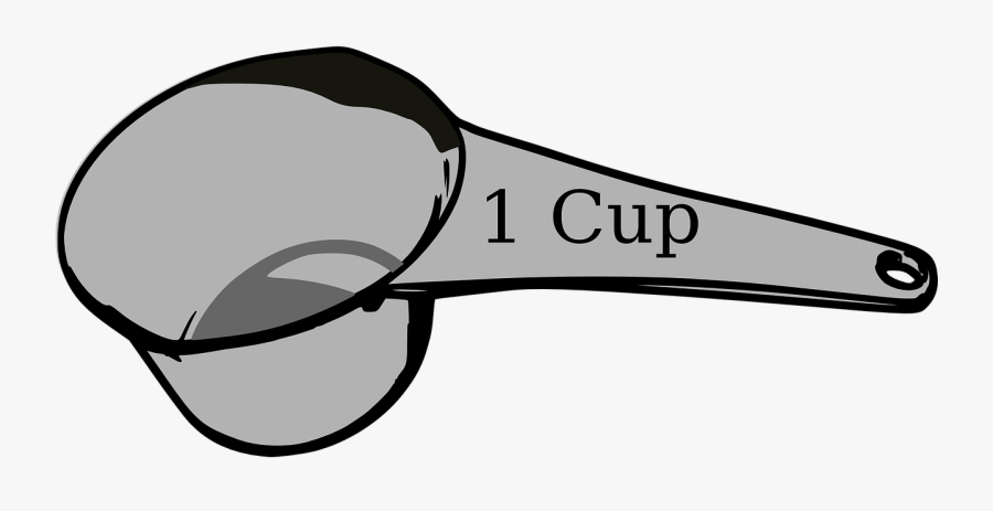 Cooking, Baking, Measuring, Cup, Spoon - 1 Cup Measuring Cups, Transparent Clipart