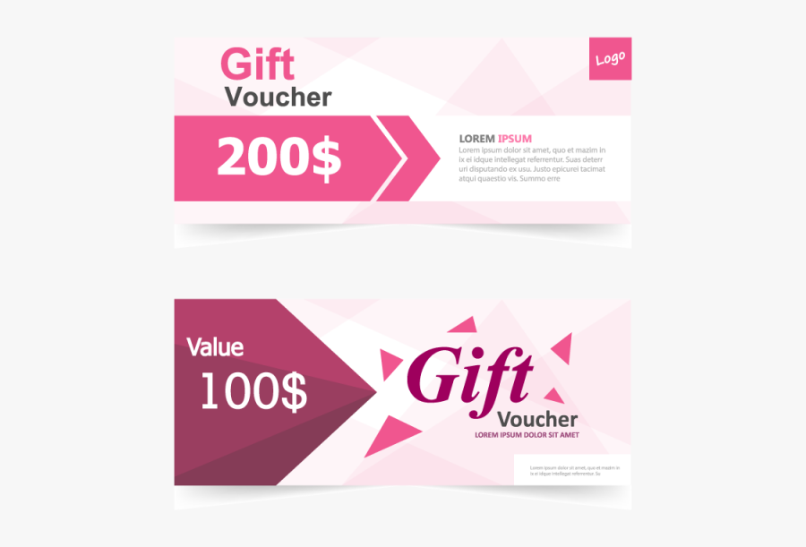 Clip Art Colorful Voucher Template With - Shopping Voucher Design, Transparent Clipart