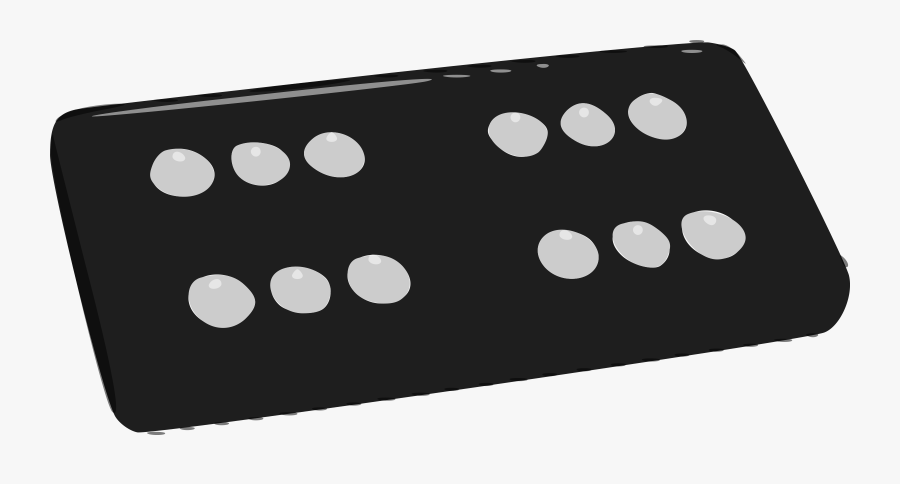 Double Six Domino Black, Transparent Clipart