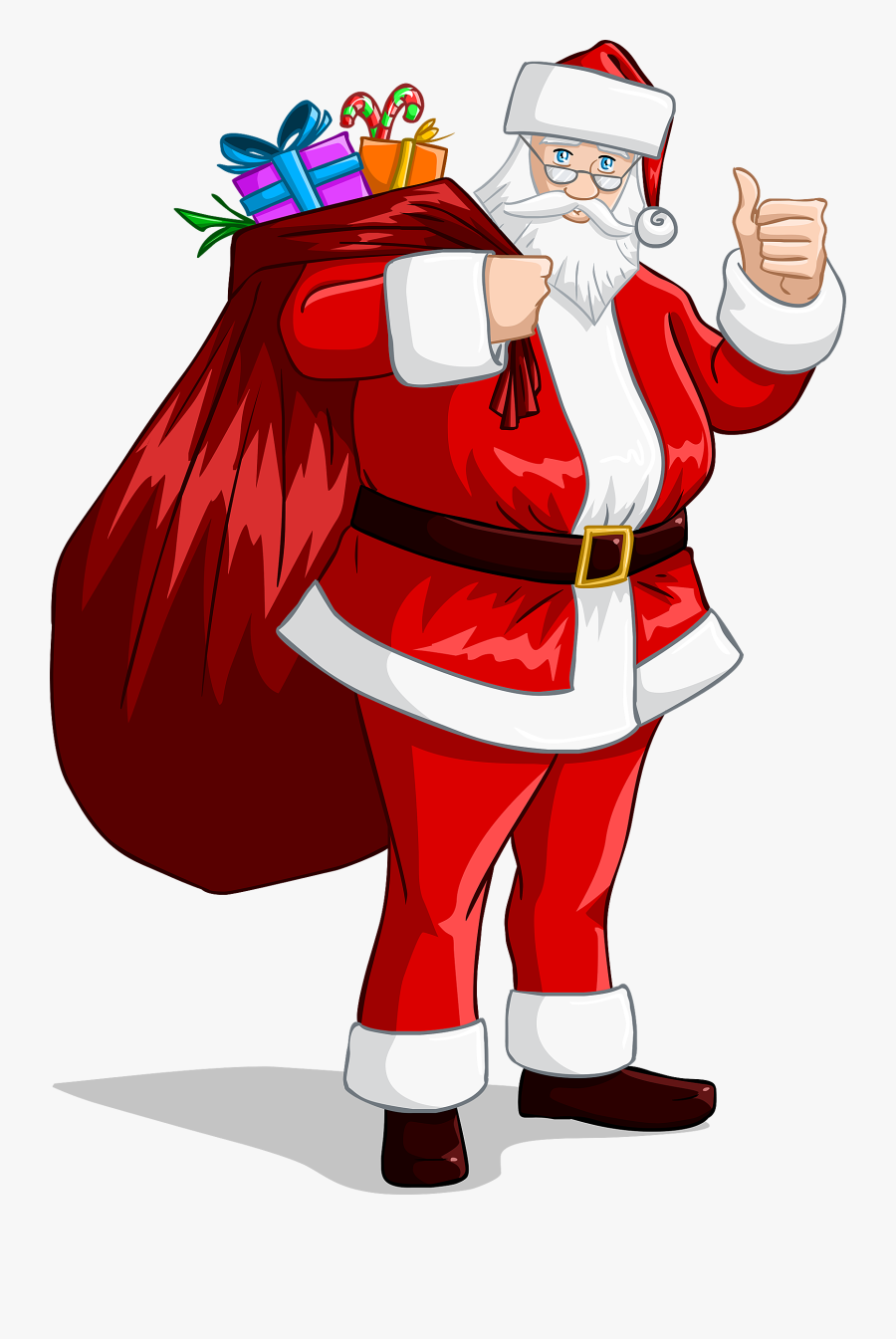 Santa Claus With His Bag, Transparent Clipart