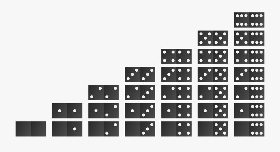Domino Clipart Set - Triangular Numbers Stairs, Transparent Clipart