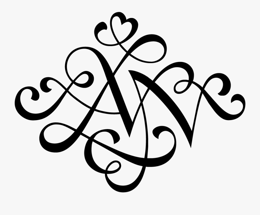 Alvn Monogram Hejheidi - Calligraphy, Transparent Clipart