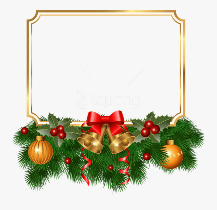 Christmas Golden Free - Christmas Frame Clipart Png, Transparent Clipart