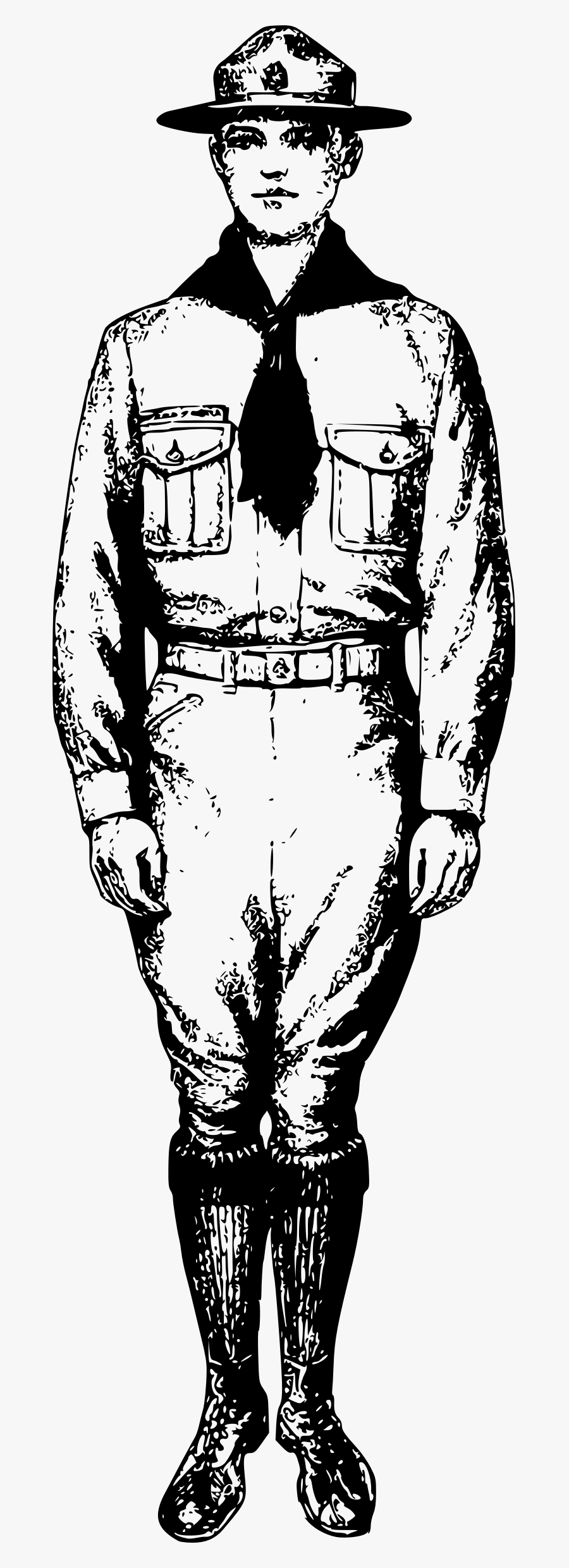 Transparent Boy Scout Clipart - Sketch Uniform Of A Scout, Transparent Clipart