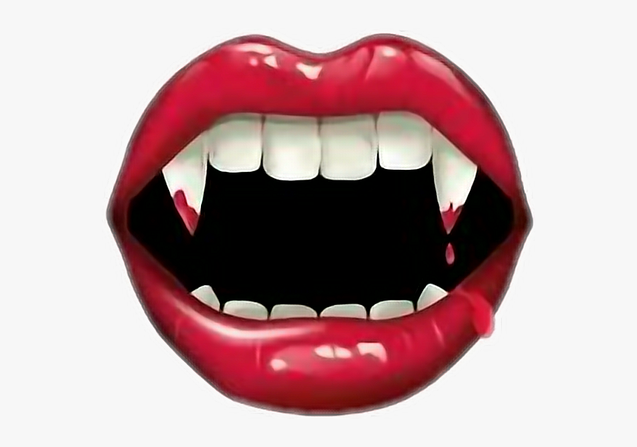 Sexy Vampirelips Halloween Sticker - Sexy Vampire Mouth Png, Transparent Clipart