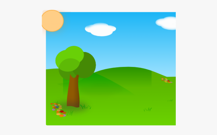 Simple Landscape Cliparts - Earth Cartoon Background Public Domain, Transparent Clipart